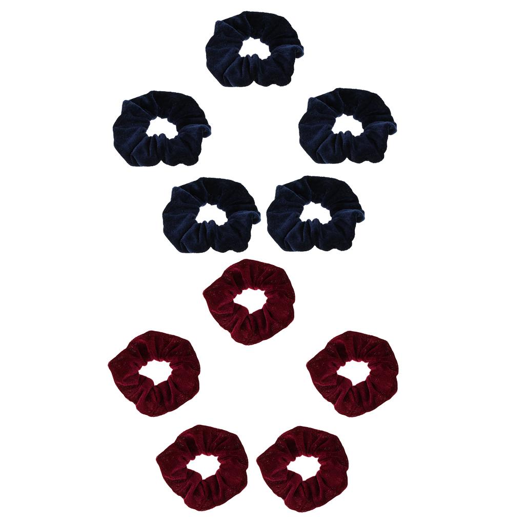 10x Velvet Hair Scrunchies Elastic Hair Band Soft Ponytail Holder Hair Ties