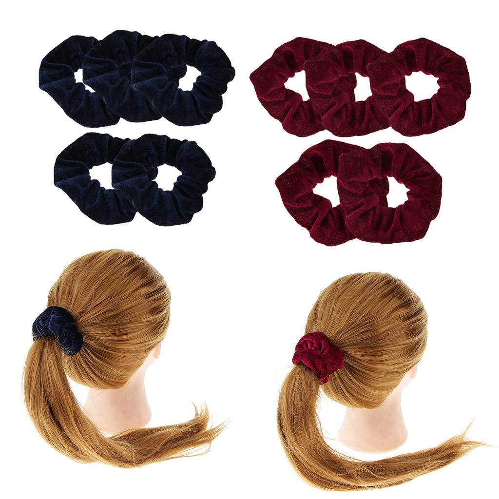 10x Velvet Hair Scrunchies Elastic Hair Band Soft Ponytail Holder Hair Ties
