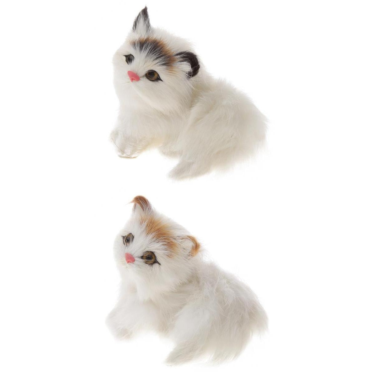 2 Pieces Cute Realistic Lifelike Cat Kitten Toys Furry Ornament Kids Gifts