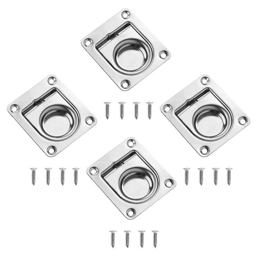 4pcs Stainless Steel Marine Boat Flush Pull Locker Hatch Latch Lift Handle
