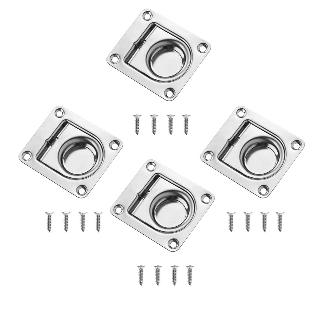 4pcs Stainless Steel Marine Boat Flush Pull Locker Hatch Latch Lift Handle