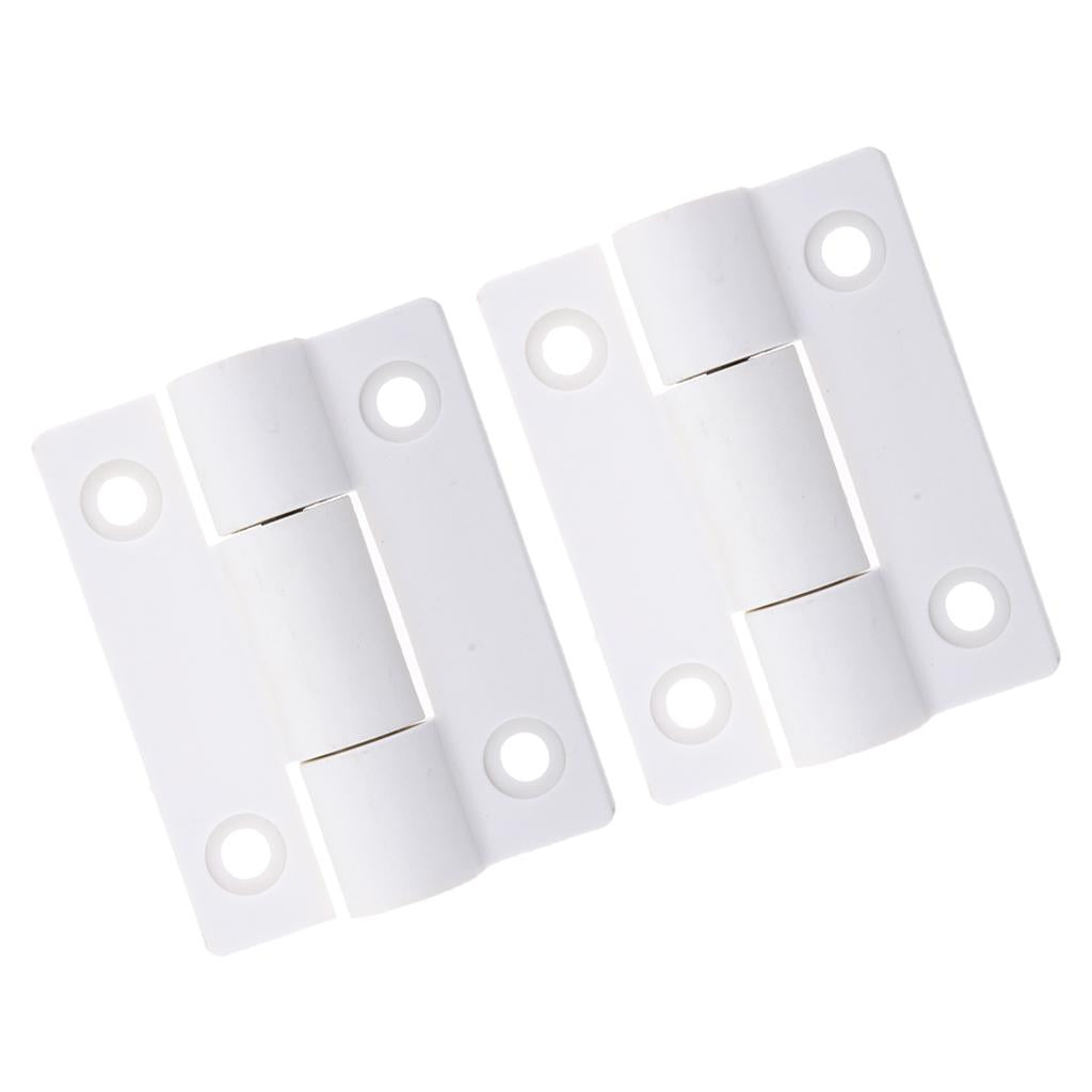 2Pcs 56 x 43mm 4 Countersunk Holes Torque Position Control Hinge White