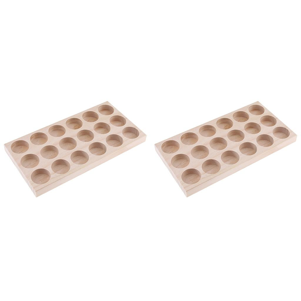 2X 18 Slots Essential Oil Holder Display Wooden Storage Case Tray Organizers