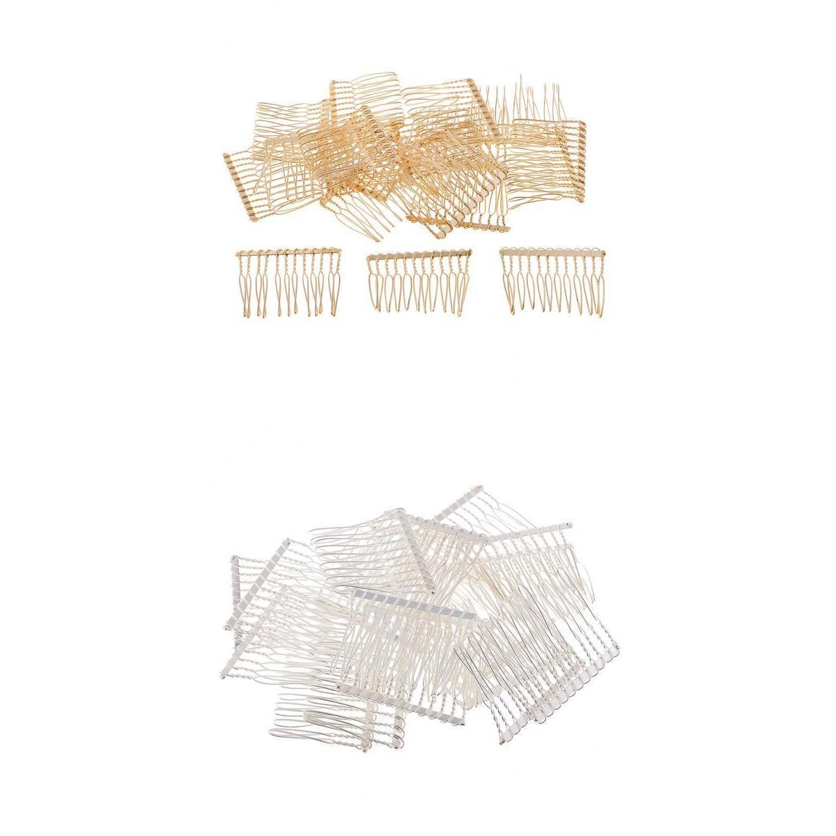 40pcs DIY Metal Hair Clips Side Comb 12 Teeth Bridal Accessories Gold Silver