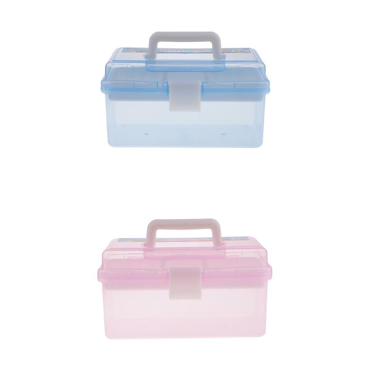 2pcs 2 Layer Plastic Sewing Jewelry Painting Tools Box Storage Box Organizer