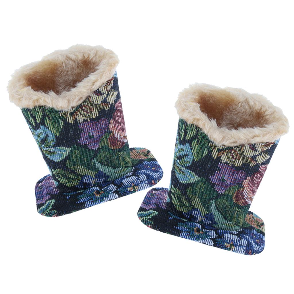 2X Cotton Upright Plush Lined Eyeglasses Holder Stand Pen Holder Deep Flower