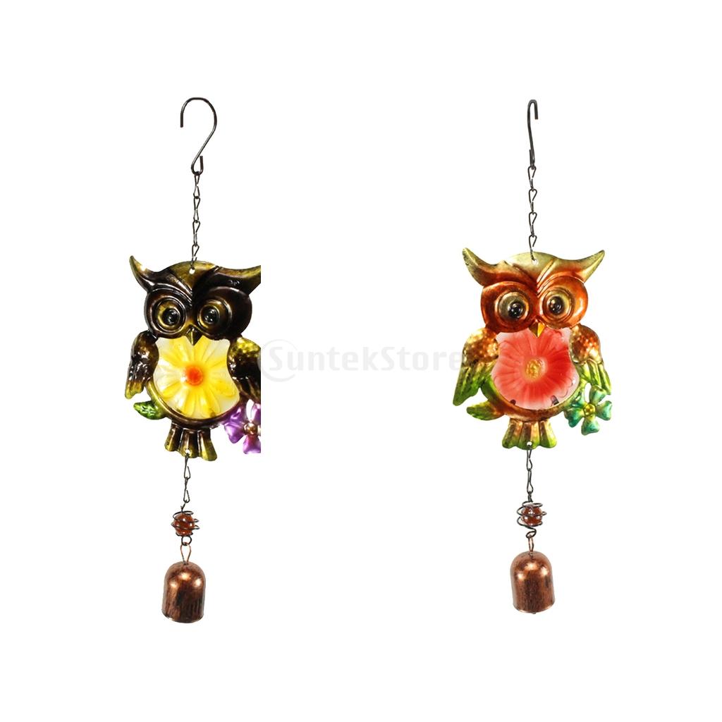 2Pcs Metal Wind Chime Owl Wind Chimes Garden Decor Gift