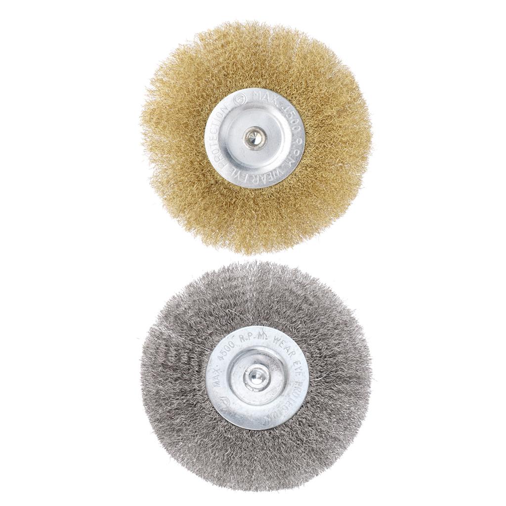 2Pcs Wire Wheel Brush for Metal Derusting Wood Grinding Polishing 100mm