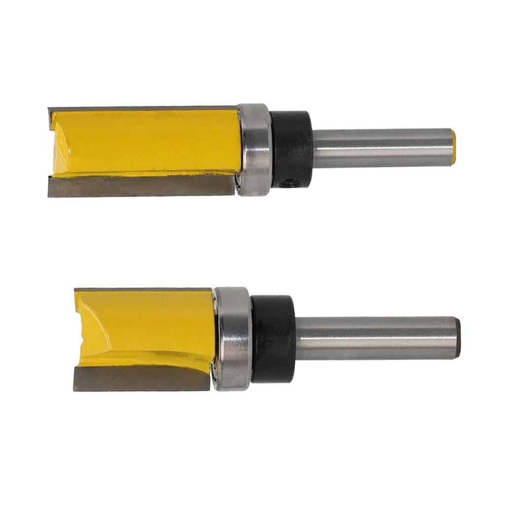 2Pcs 8mm Shank Straight Router Bit Wood Milling Cutter Slotted Trimming