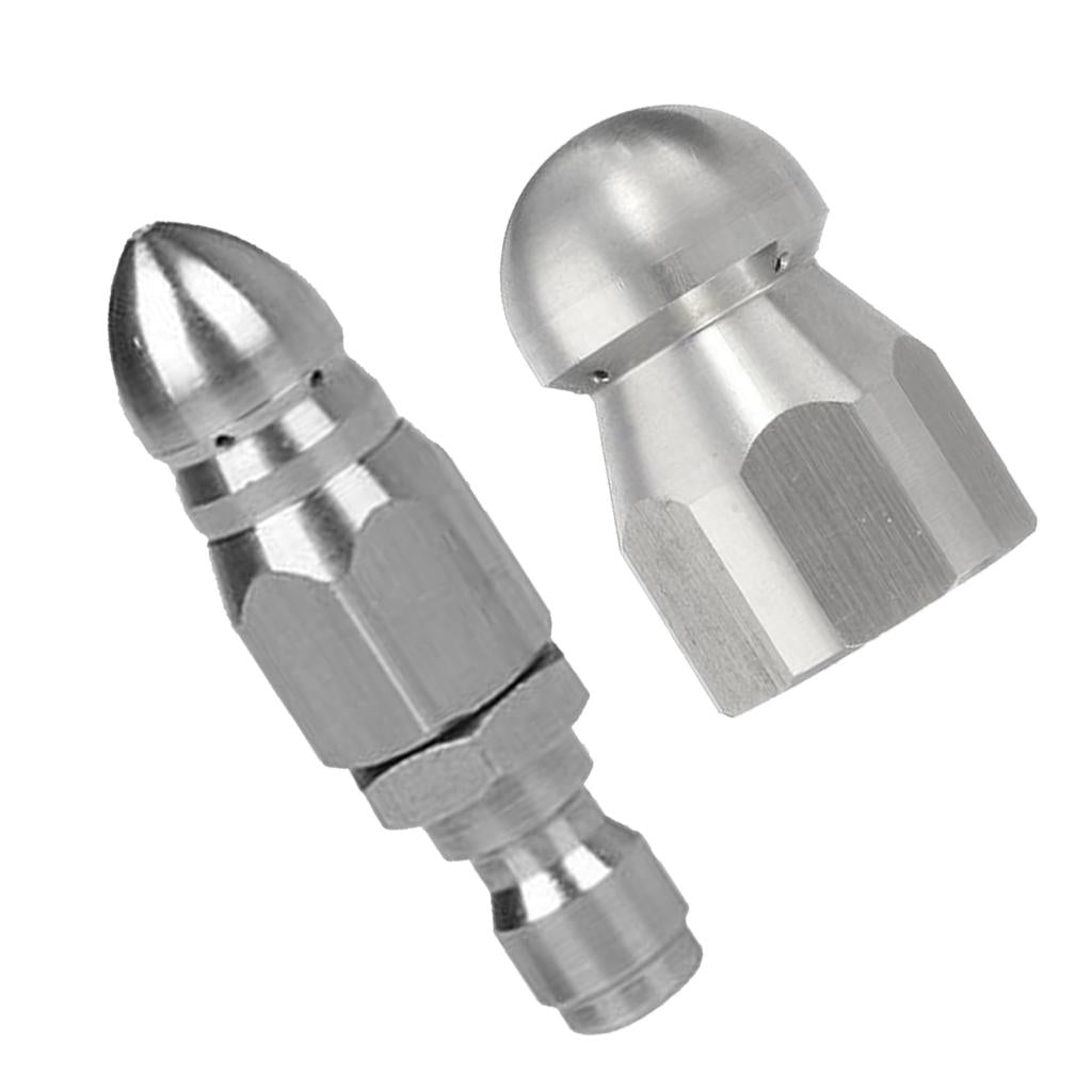 2Pcs Pressure Washer Drain Sewer Clean Pipe Jetter Rotary Nozzle