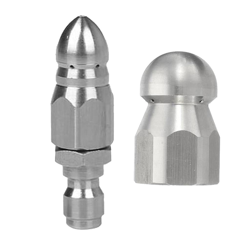 2Pcs Pressure Washer Drain Sewer Clean Pipe Jetter Rotary Nozzle