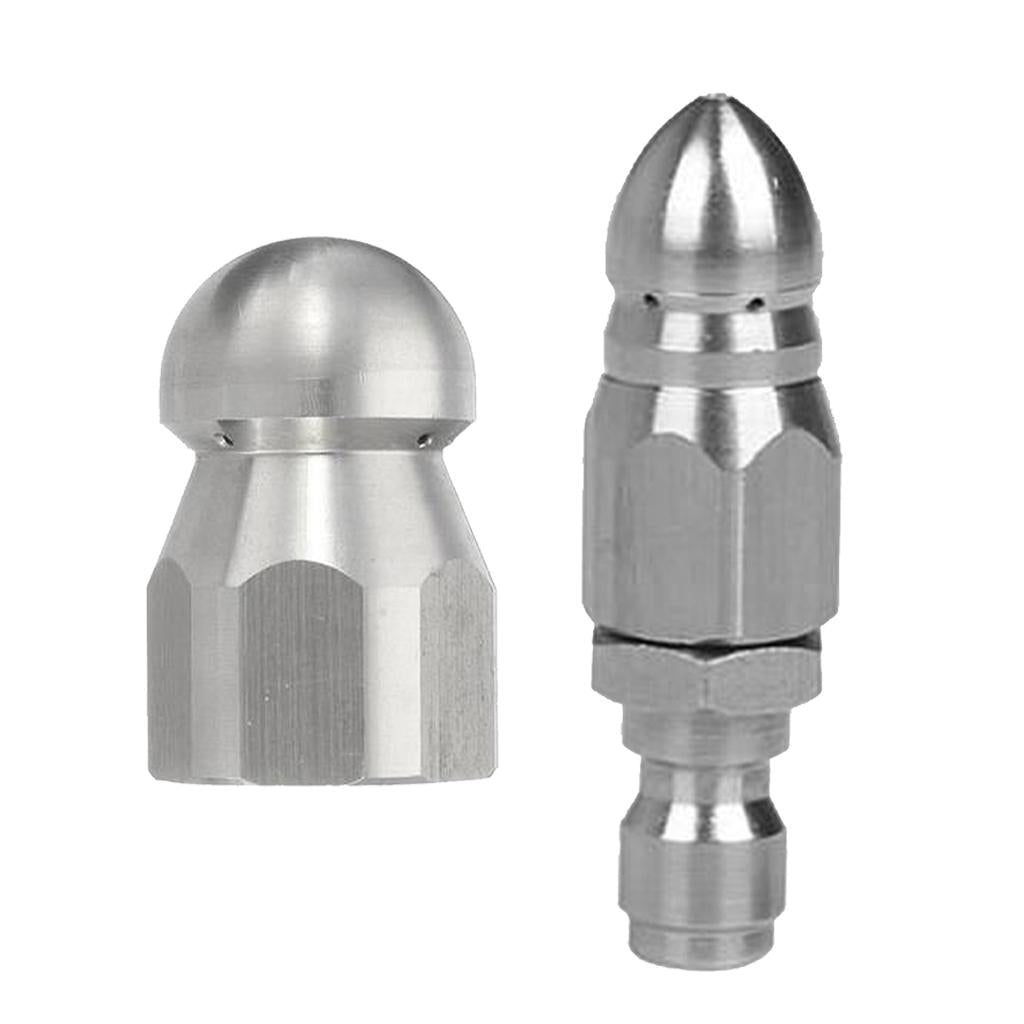 2Pcs Pressure Washer Drain Sewer Clean Pipe Jetter Rotary Nozzle