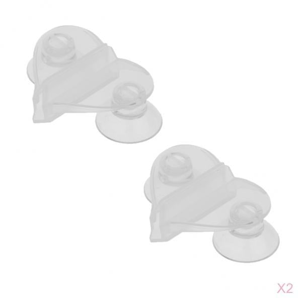 2set Heart-shaped Aquarium Fish Tank Suction Cup Divider Sheet Holder Clip