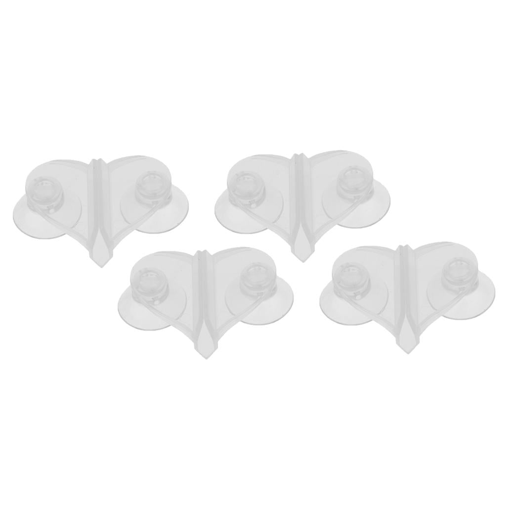2set Heart-shaped Aquarium Fish Tank Suction Cup Divider Sheet Holder Clip