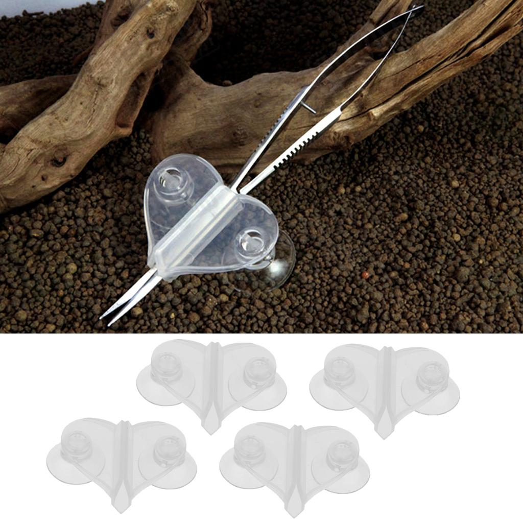 2set Heart-shaped Aquarium Fish Tank Suction Cup Divider Sheet Holder Clip