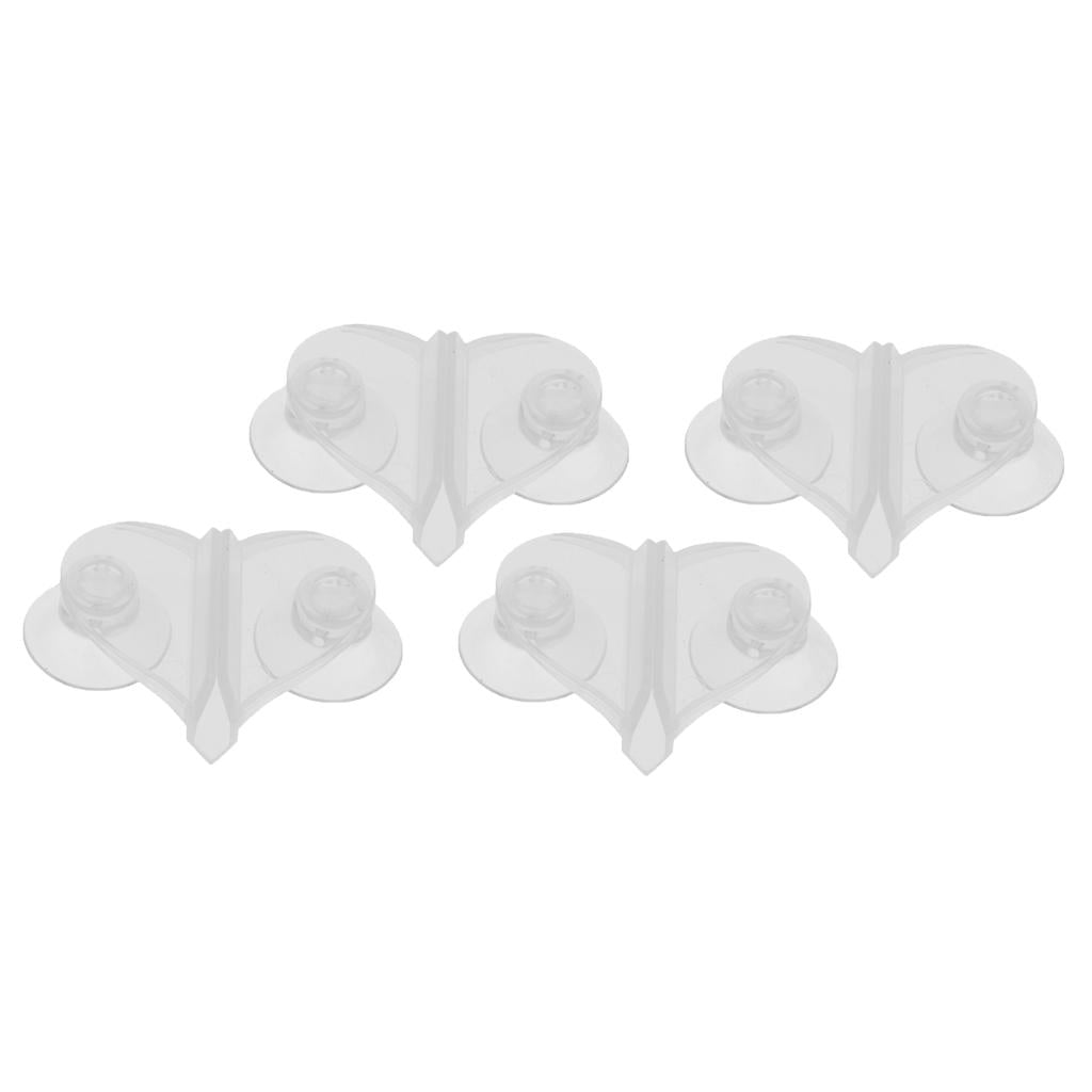 2set Heart-shaped Aquarium Fish Tank Suction Cup Divider Sheet Holder Clip
