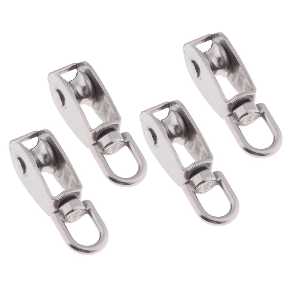 4Pcs 304 Stainless Steel Single Swivel Pulley Block for Swivel Eye M15