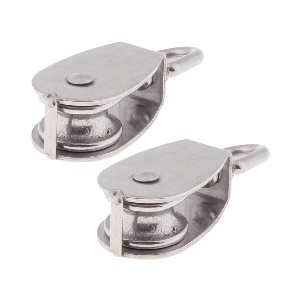 2Pcs 304 Stainless Steel Single Swivel Pulley Block for Swivel Eye M32