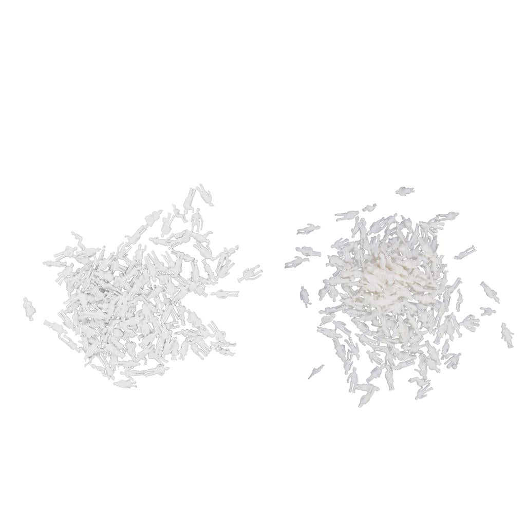 200Pcs White Model Train People Figures 1:150, 1:200 Scale