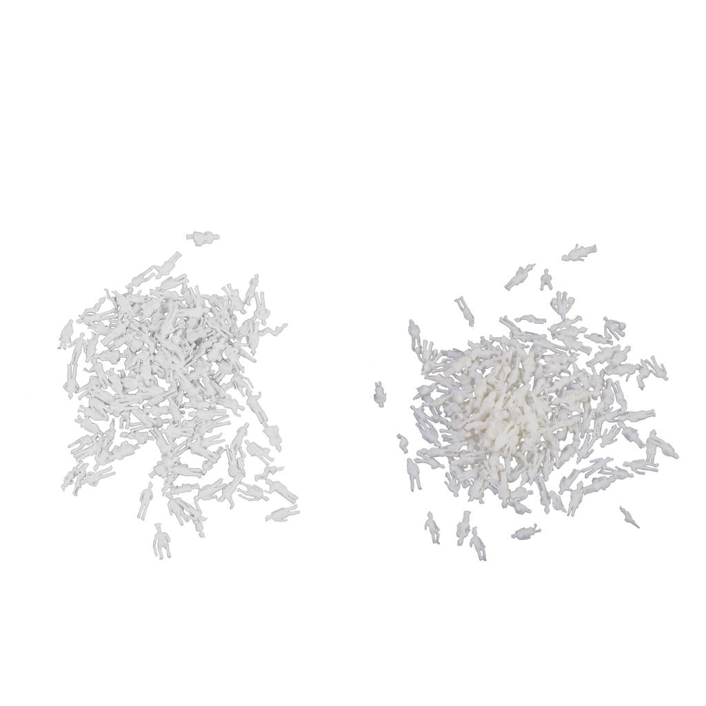 200Pcs White Model Train People Figures 1:150, 1:200 Scale