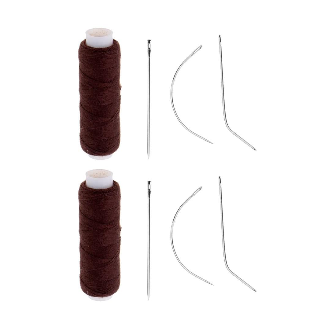 2 Set Hair Sewing Weaving Thread Needles Kit for Hair Extensions Weft Braid