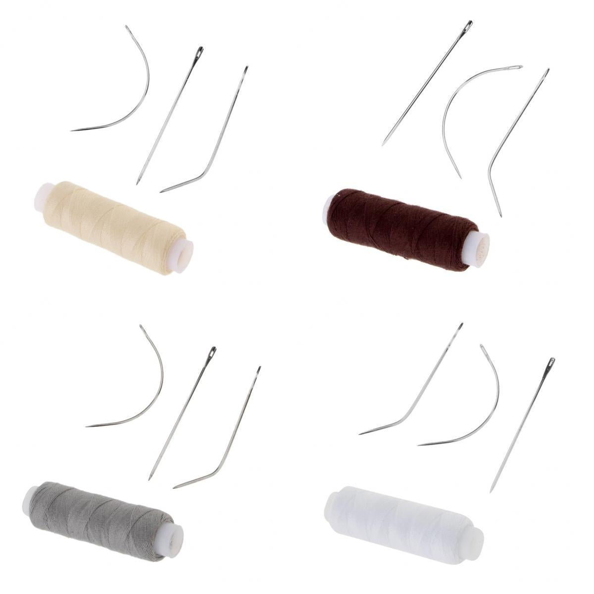 4 Set Hair Sewing Weaving Thread Needles Kit for Hair Extentions Weft Braids