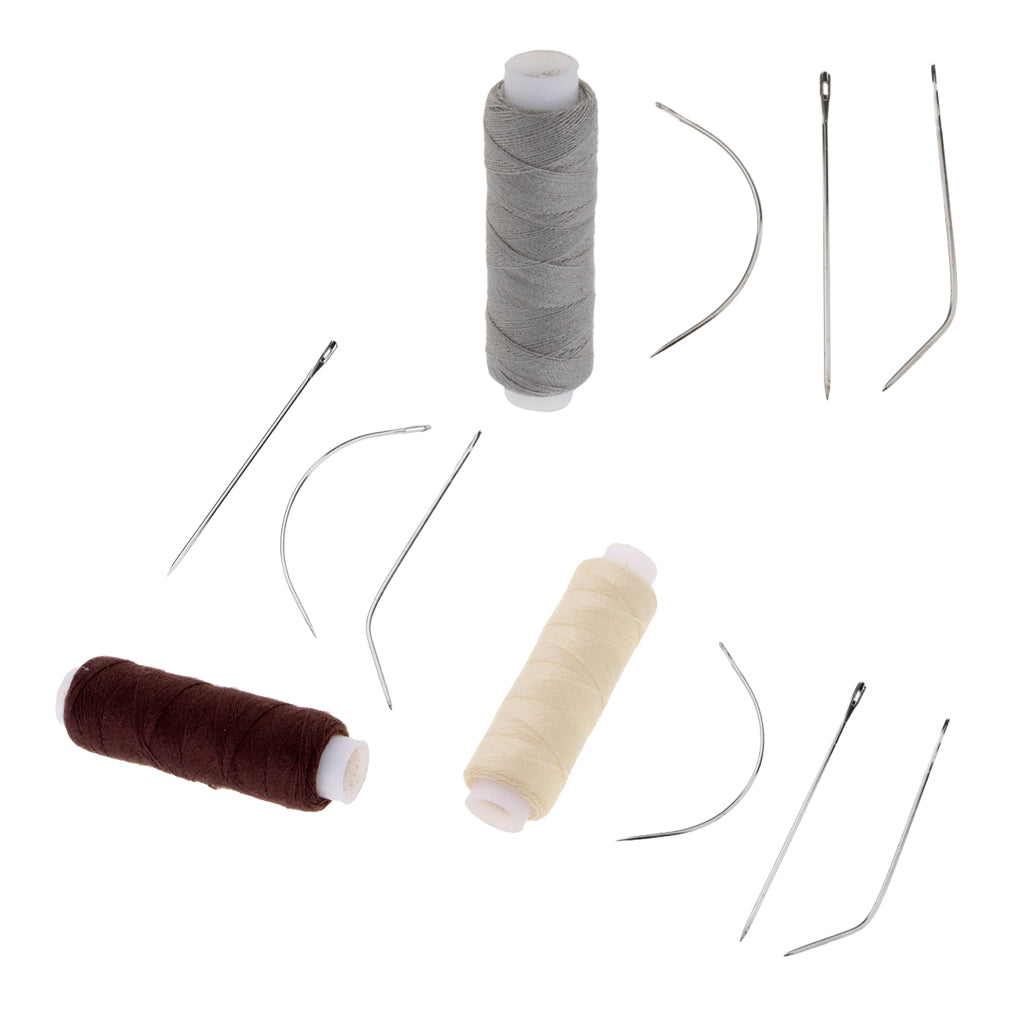 4 Set Hair Sewing Weaving Thread Needles Kit for Hair Extentions Weft Braids