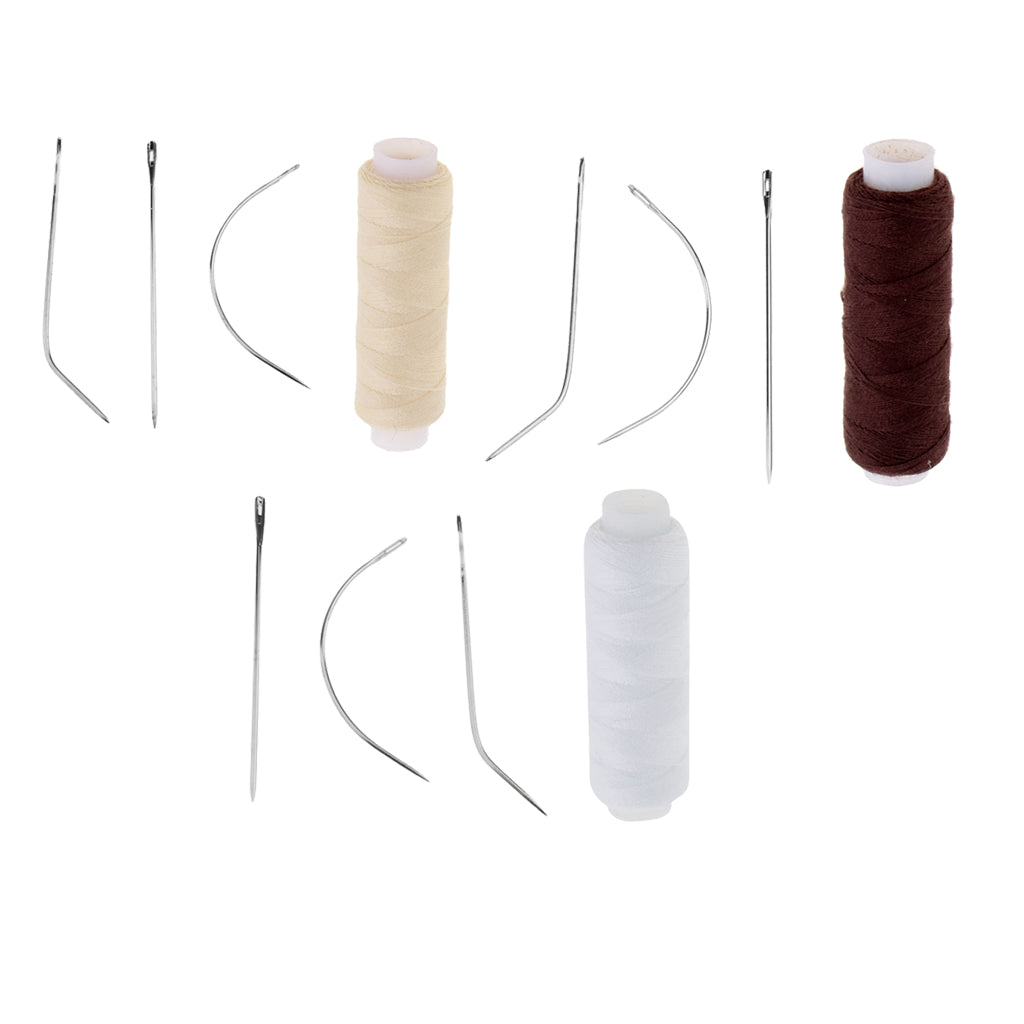 4 Set Hair Sewing Weaving Thread Needles Kit for Hair Extentions Weft Braids