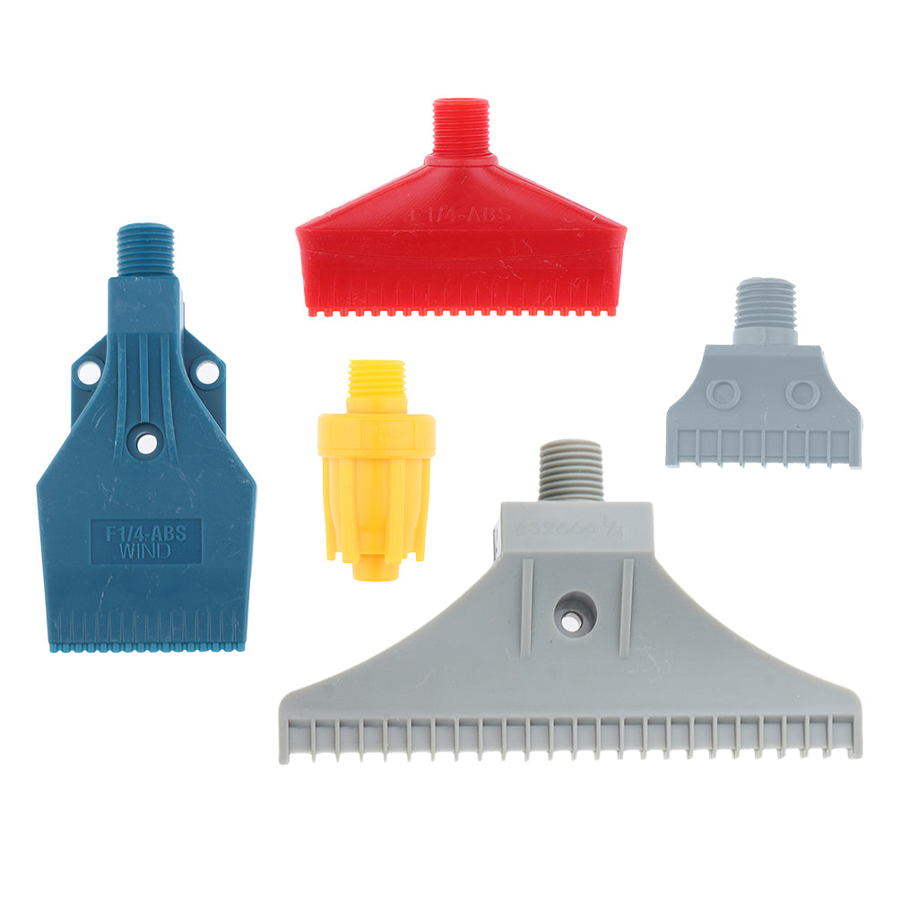 5Pcs 1/4 Thread Flat Wind Jet Air Blowing Nozzle Spray F Round Gray Red Type