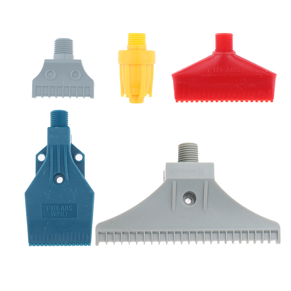 5Pcs 1/4 Thread Flat Wind Jet Air Blowing Nozzle Spray F Round Gray Red Type