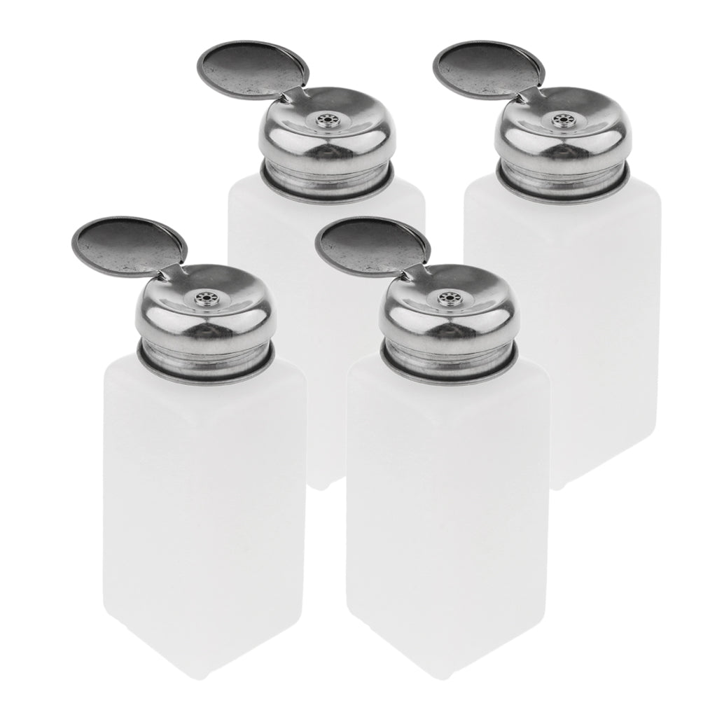 4Pcs Nail Polish Remover Pump Dispenser Press Bottles Empty Containers 250ml