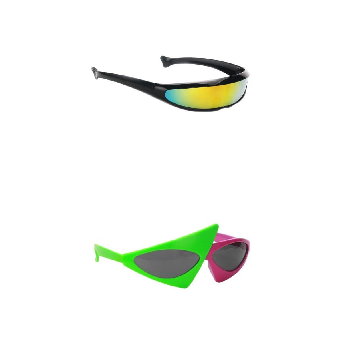 2 Pieces Sunglasses Party Glasses Photo Booth Futuristic Narrow