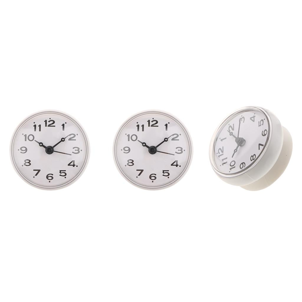 3pcs Silicone Waterproof Kitchen Bathroom Bath Shower Suction Cup Clock