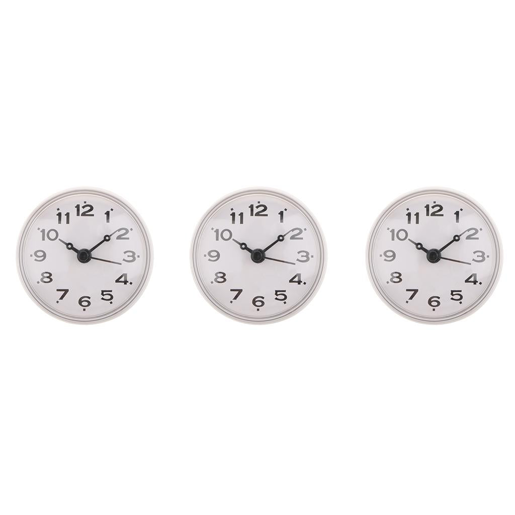 3pcs Silicone Waterproof Kitchen Bathroom Bath Shower Suction Cup Clock