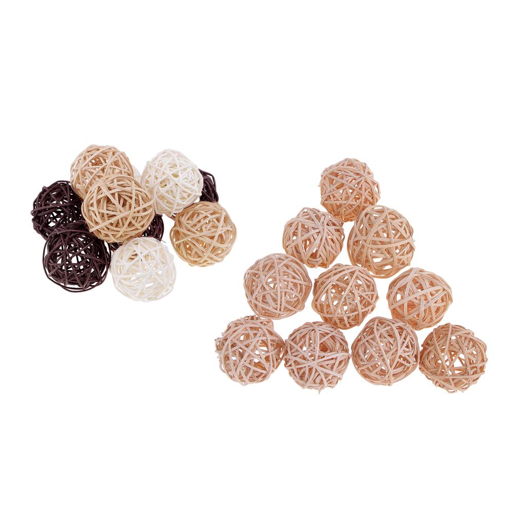 20Pcs 5cm Wicker Rattan Ball Twig Orbs Balls DIY Ornaments Crafts Natural