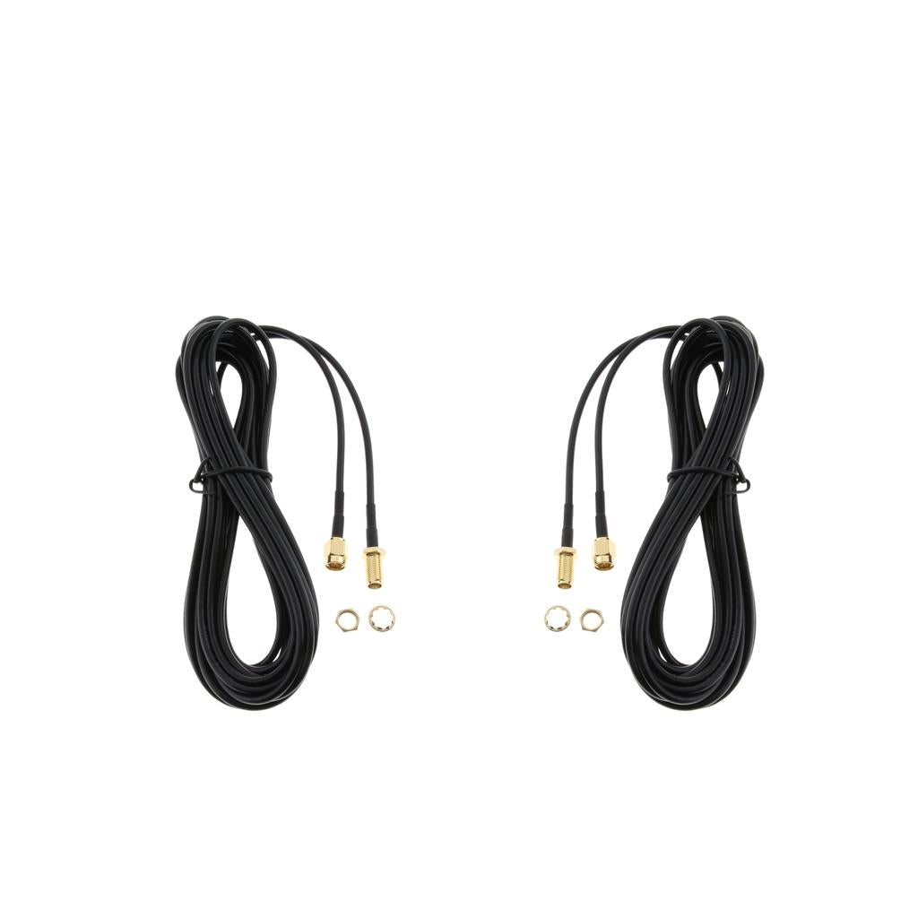 2Piece Antenna Connector RP-SMA Extension Cable for WiFi Wireless Router 5M