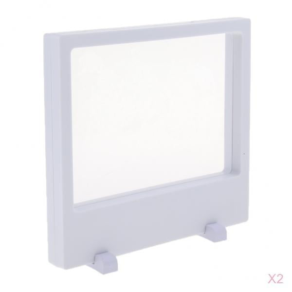 2x Jewelry 3D Floating Display Frame Case Box Exhibition Collectible 18x20cm