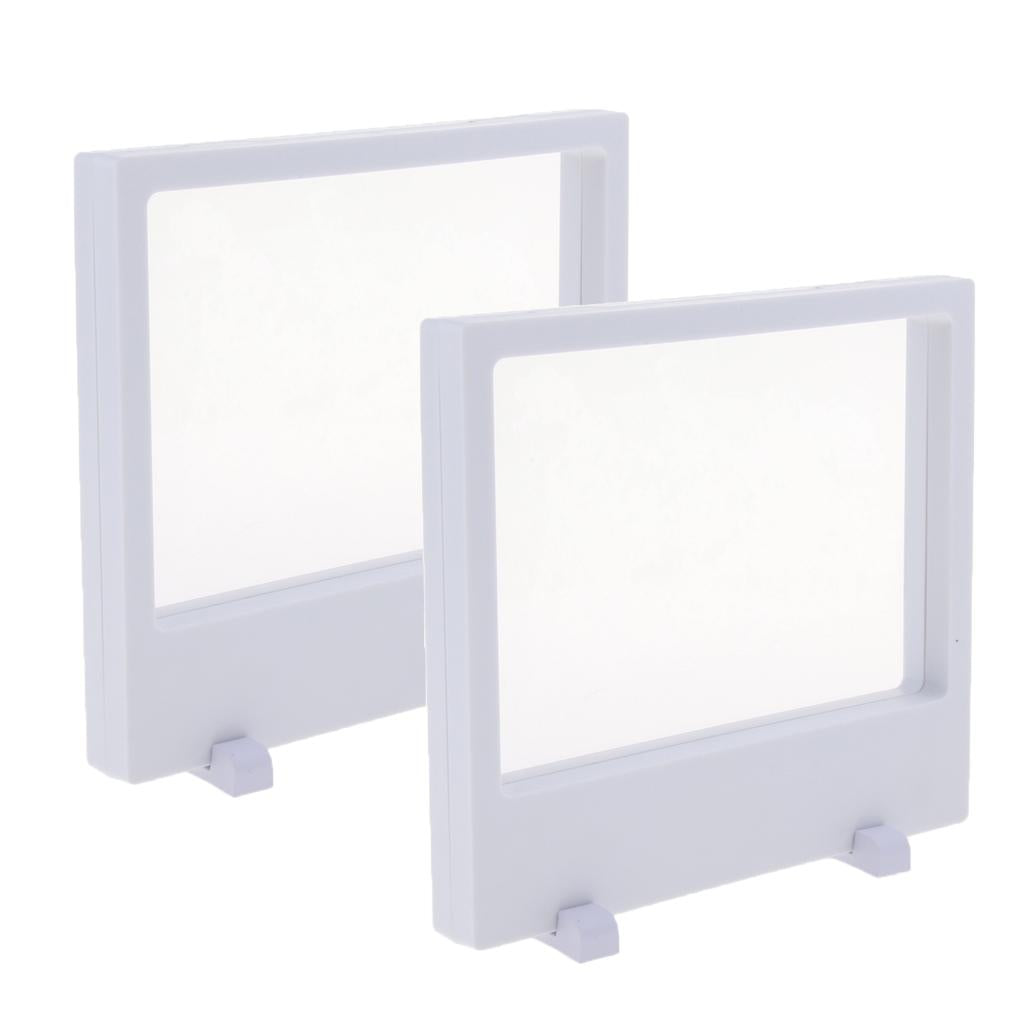 2x Jewelry 3D Floating Display Frame Case Box Exhibition Collectible 18x20cm