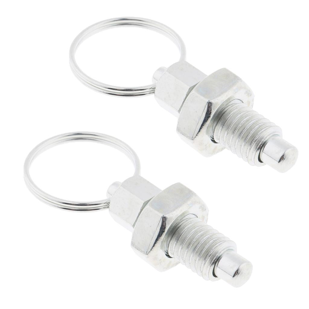 2Pcs Stainless Steel Non Lock-Out Indexing Plunger with Pull Ring M8