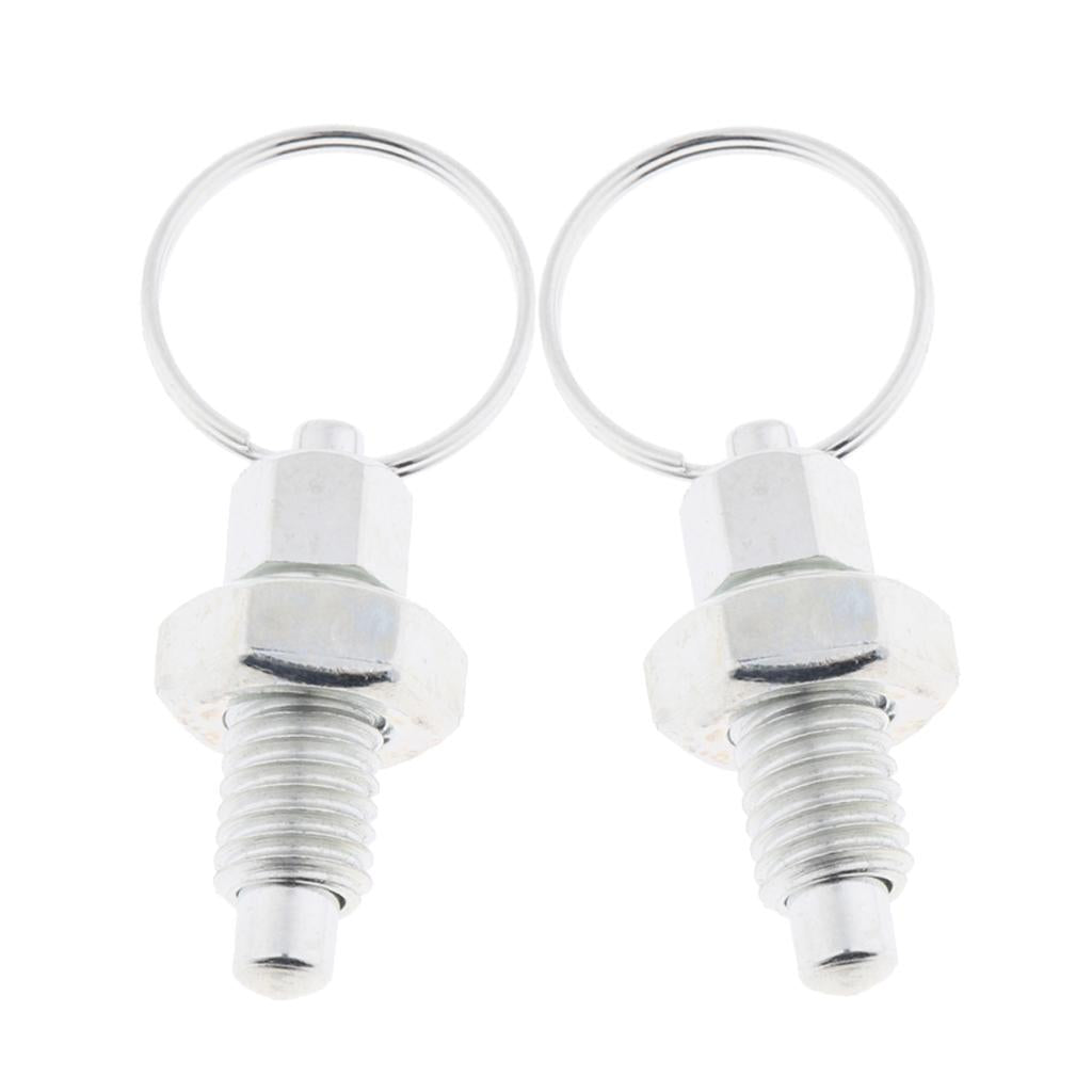 2Pcs Stainless Steel Non Lock-Out Indexing Plunger with Pull Ring M8