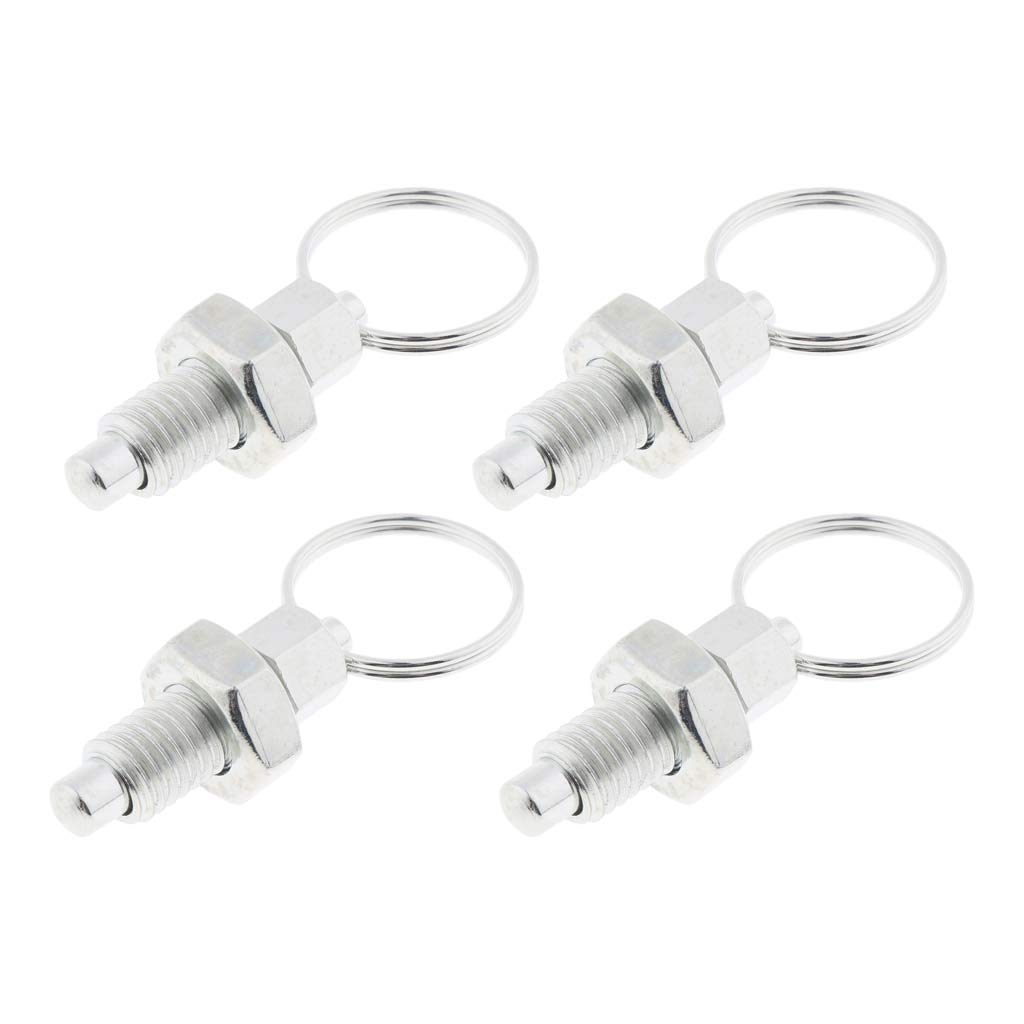 4Pcs Stainless Steel Non Lock-Out Indexing Plunger with Pull Ring M8