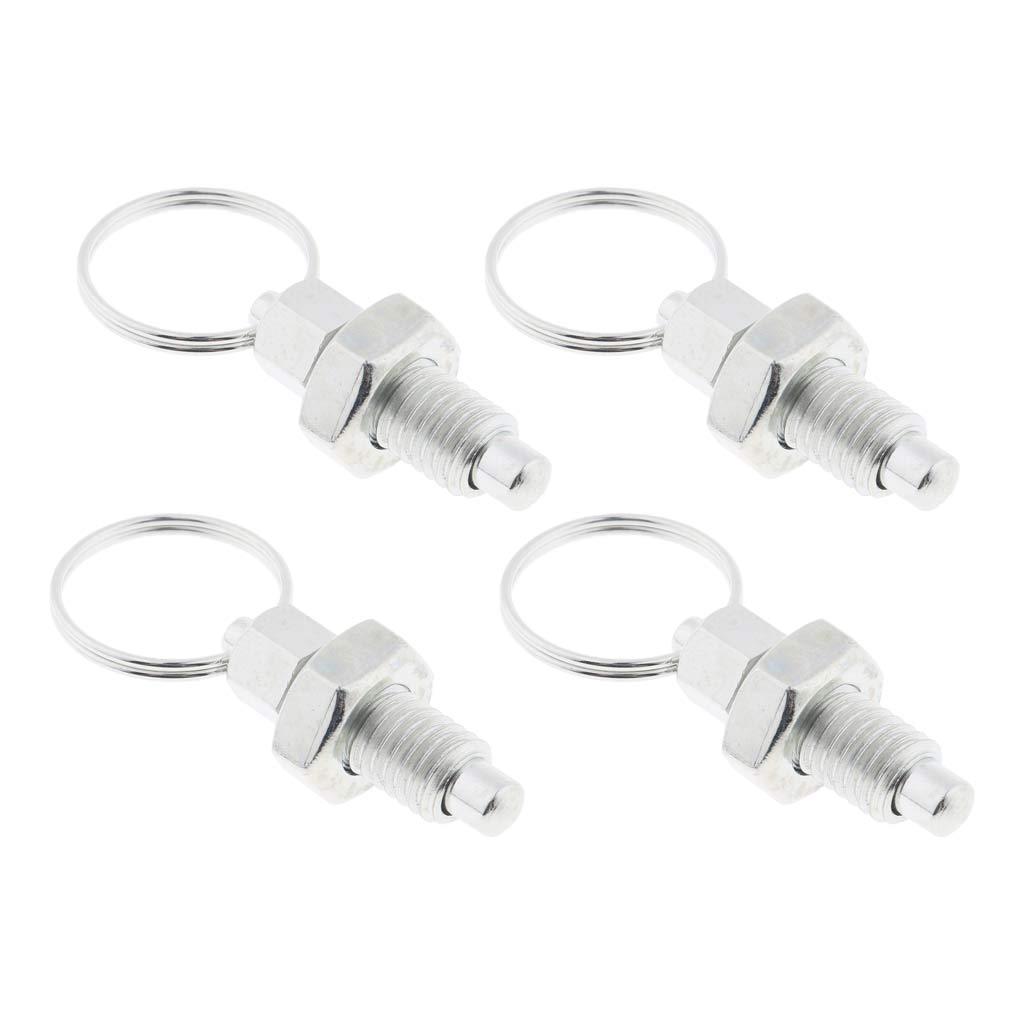 4Pcs Stainless Steel Non Lock-Out Indexing Plunger with Pull Ring M8