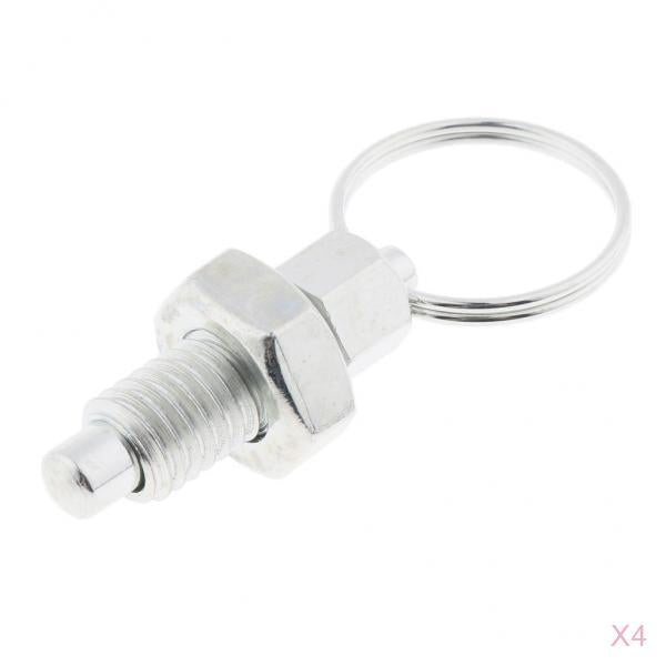 4Pcs Stainless Steel Non Lock-Out Indexing Plunger with Pull Ring M8