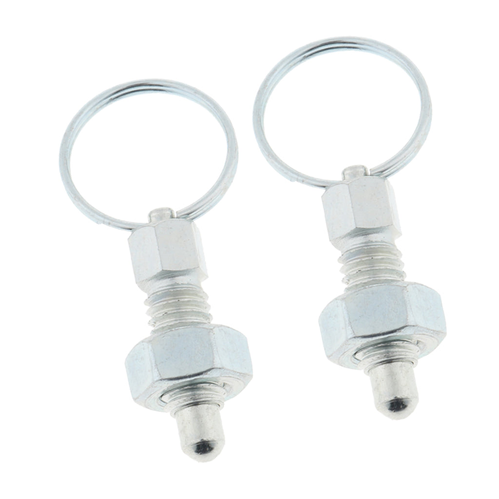 2Pcs Stainless Steel Non Lock-Out Indexing Plunger with Pull Ring M6