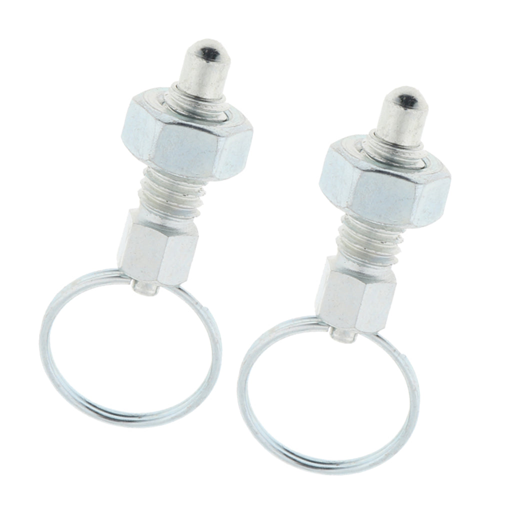 2Pcs Stainless Steel Non Lock-Out Indexing Plunger with Pull Ring M6