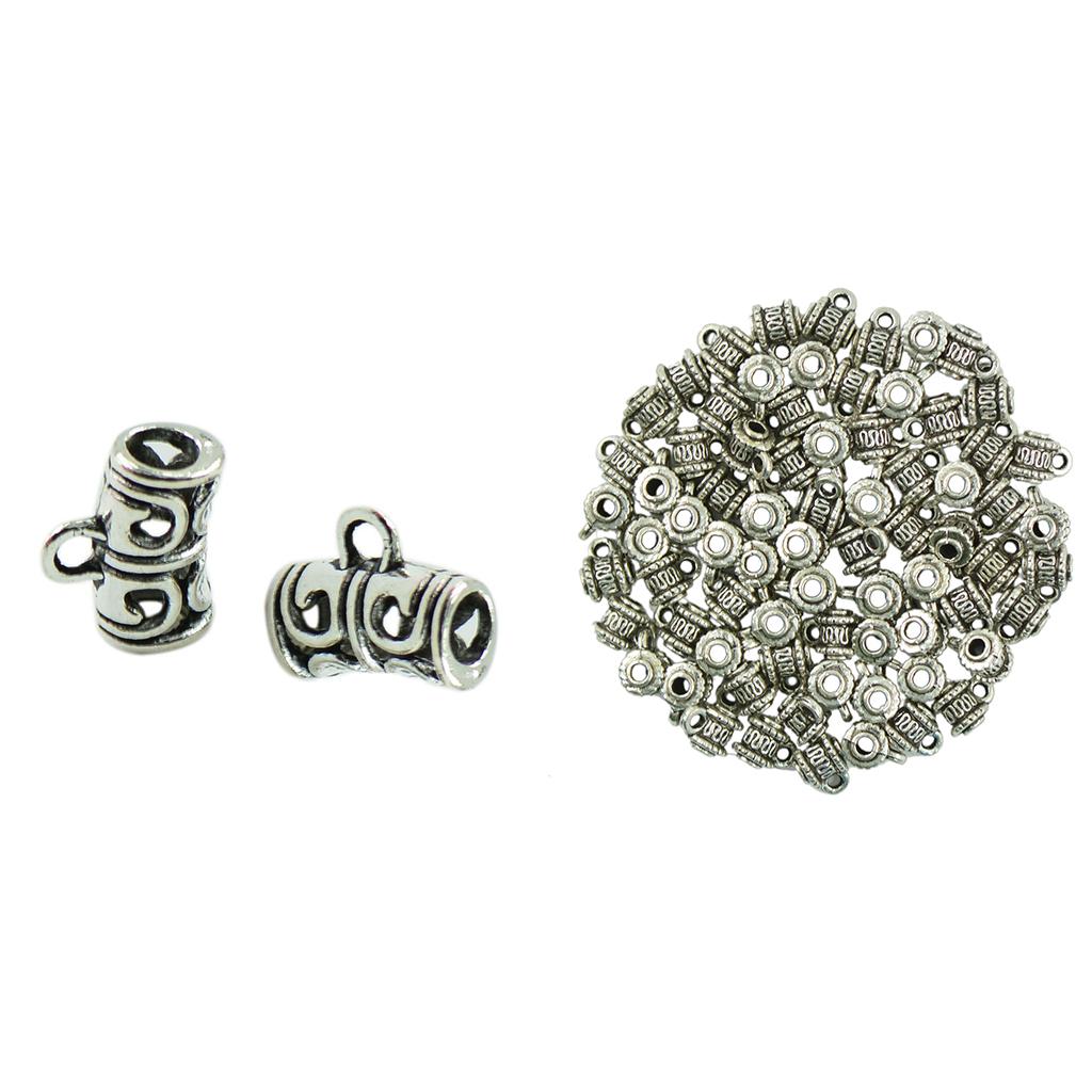 100x Hanger Dangle Charm Pendants Spacer Beads with Loop Tibetan Silver
