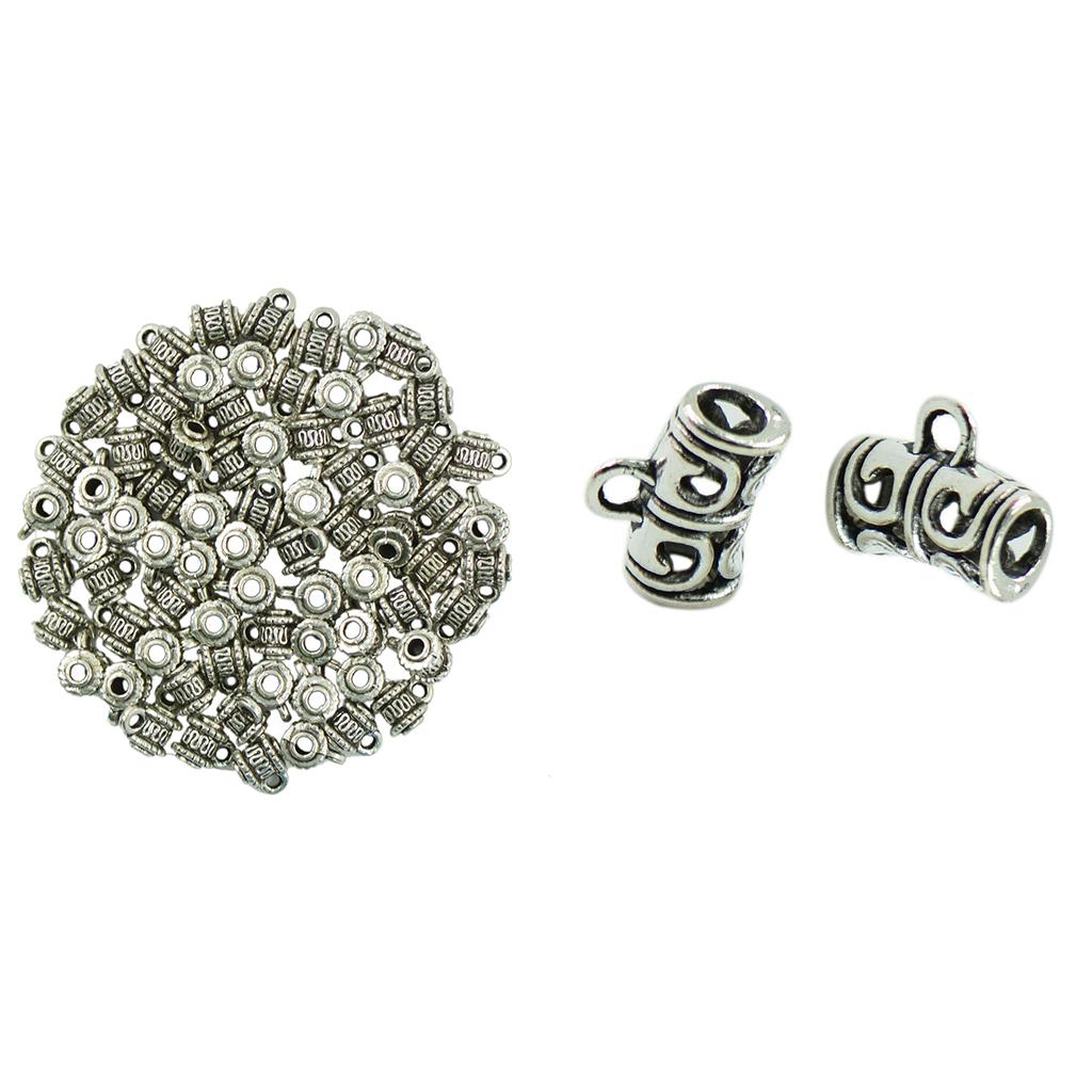 100x Hanger Dangle Charm Pendants Spacer Beads with Loop Tibetan Silver