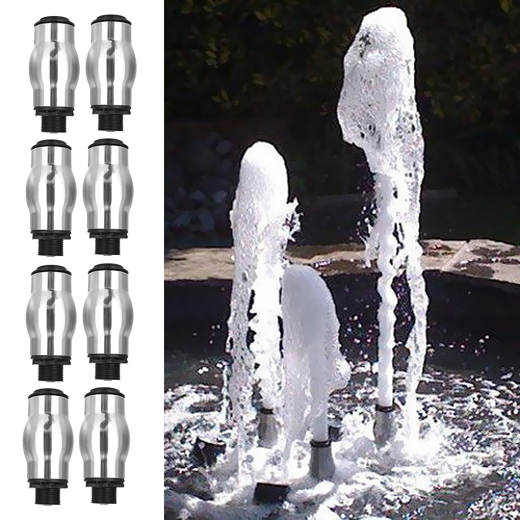 8x Stainless Steel Frothy Fountain Nozzle Bubbling Waterscape Pond Sprayhead