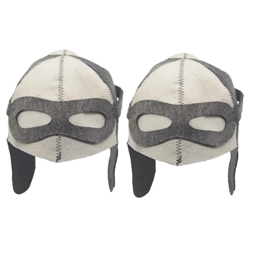 2pc Wool Hat for Sauna Banya Bath House Head Protection Embroidered Unisex