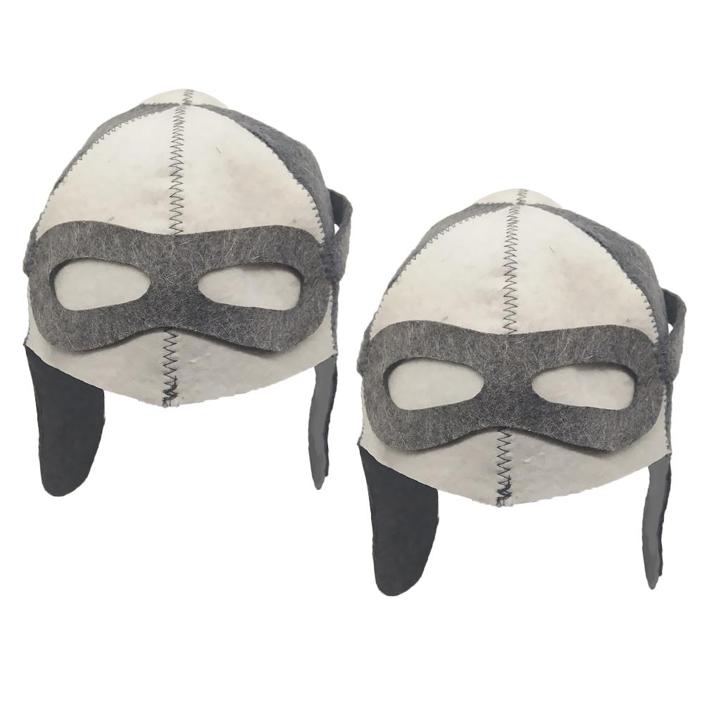 2pc Wool Hat for Sauna Banya Bath House Head Protection Embroidered Unisex